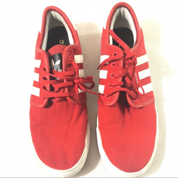 adidas Other - Adidas size 10 red & white mens shoes sneakers